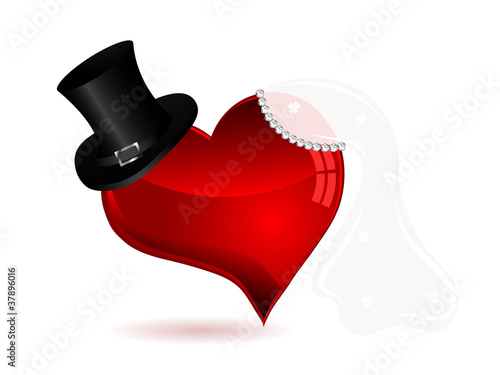 Abstract glass heart