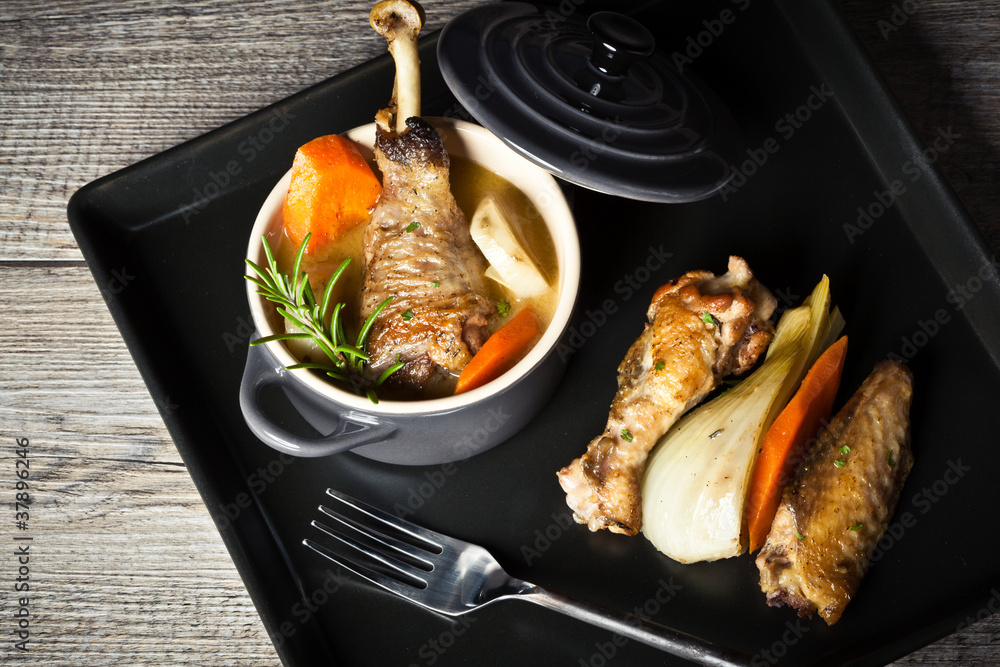 fricassée de pintade aux légumes