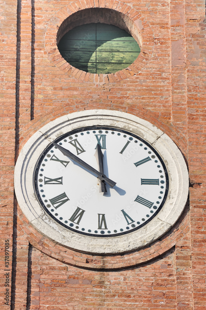 The clock tower of Comacchio, Ferrara, Italy