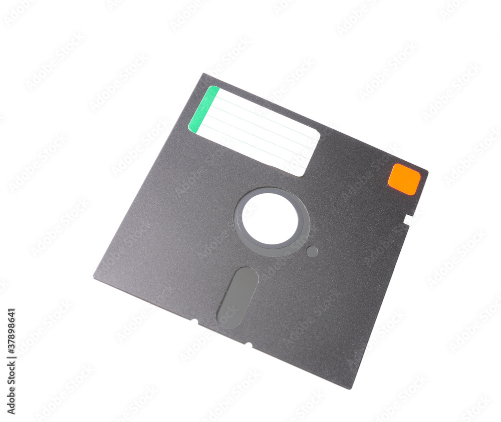 Old 5.25 floppy disk with blank label Old 5.25 floppy disk with blank label