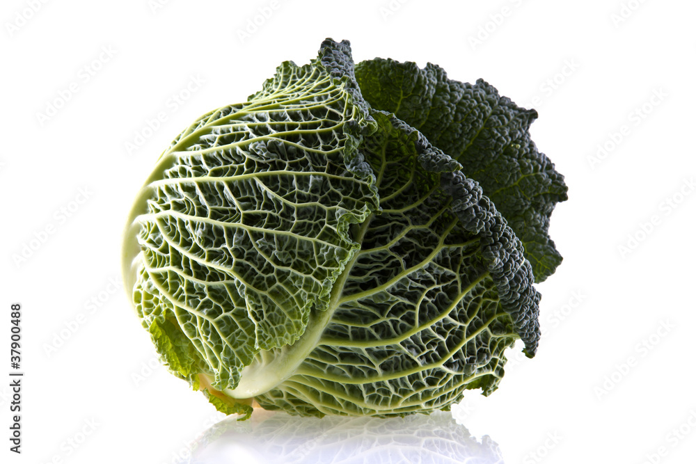 Fototapeta premium Fresh organic cabbage isolated on white