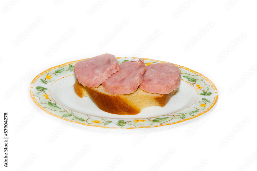 club sandwiches with ham and cheese on a plate close-up club sandwiches with ham and cheese on a plate close-up