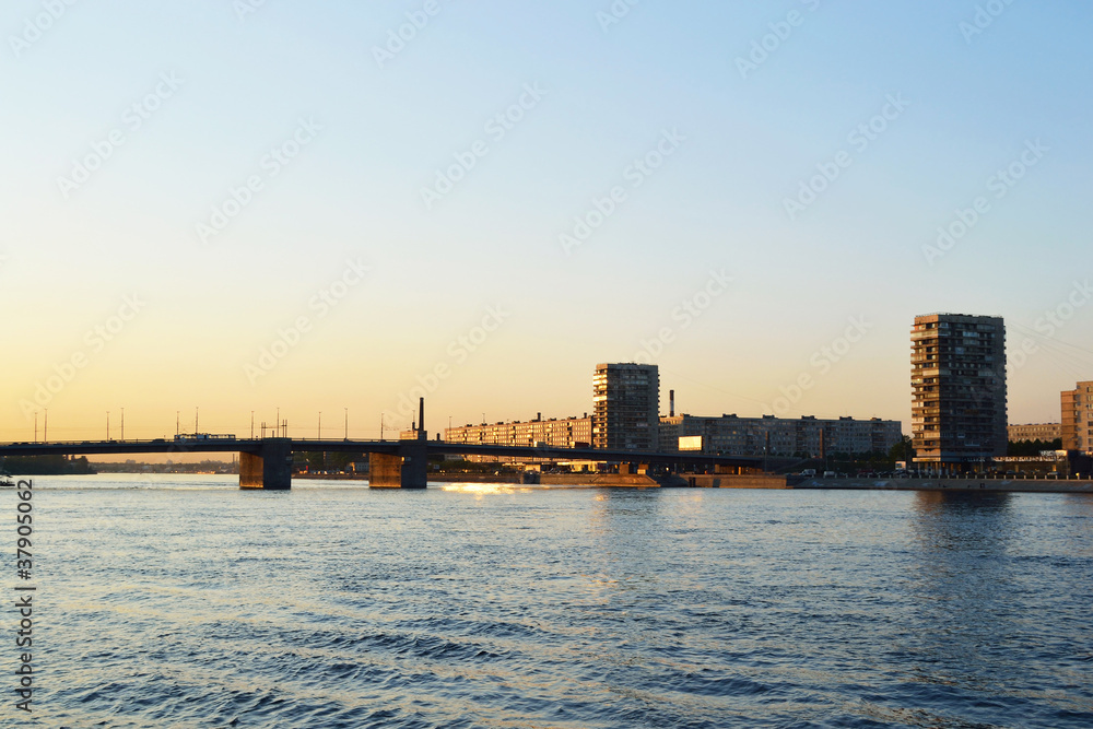 Neva river and Volodarsky bridge, St.Petersburg