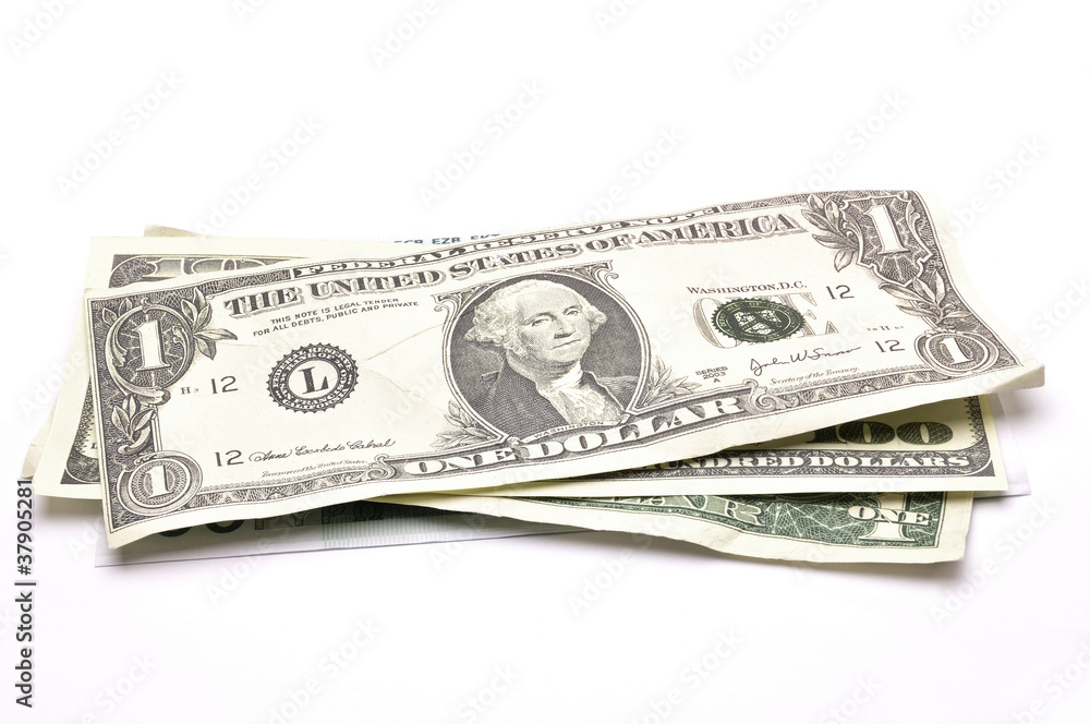 Dollar on white background
