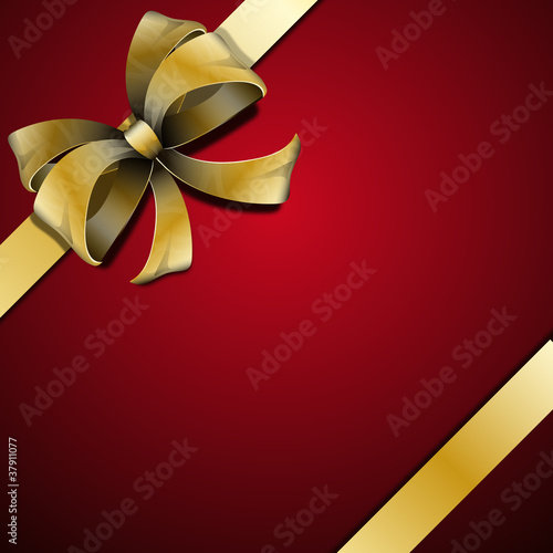 red gift, ribbon, bow
