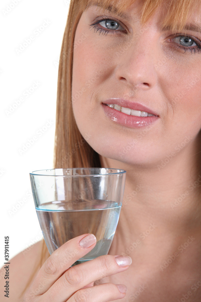 Woman with a glass of water Woman with a glass of water