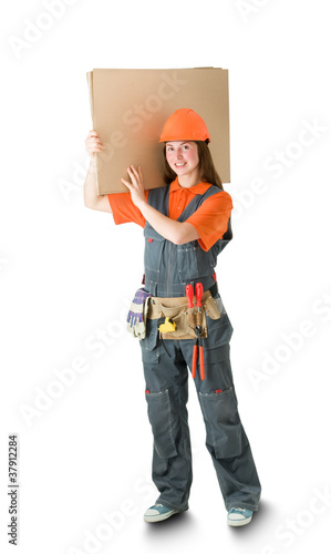 repair woman isolated