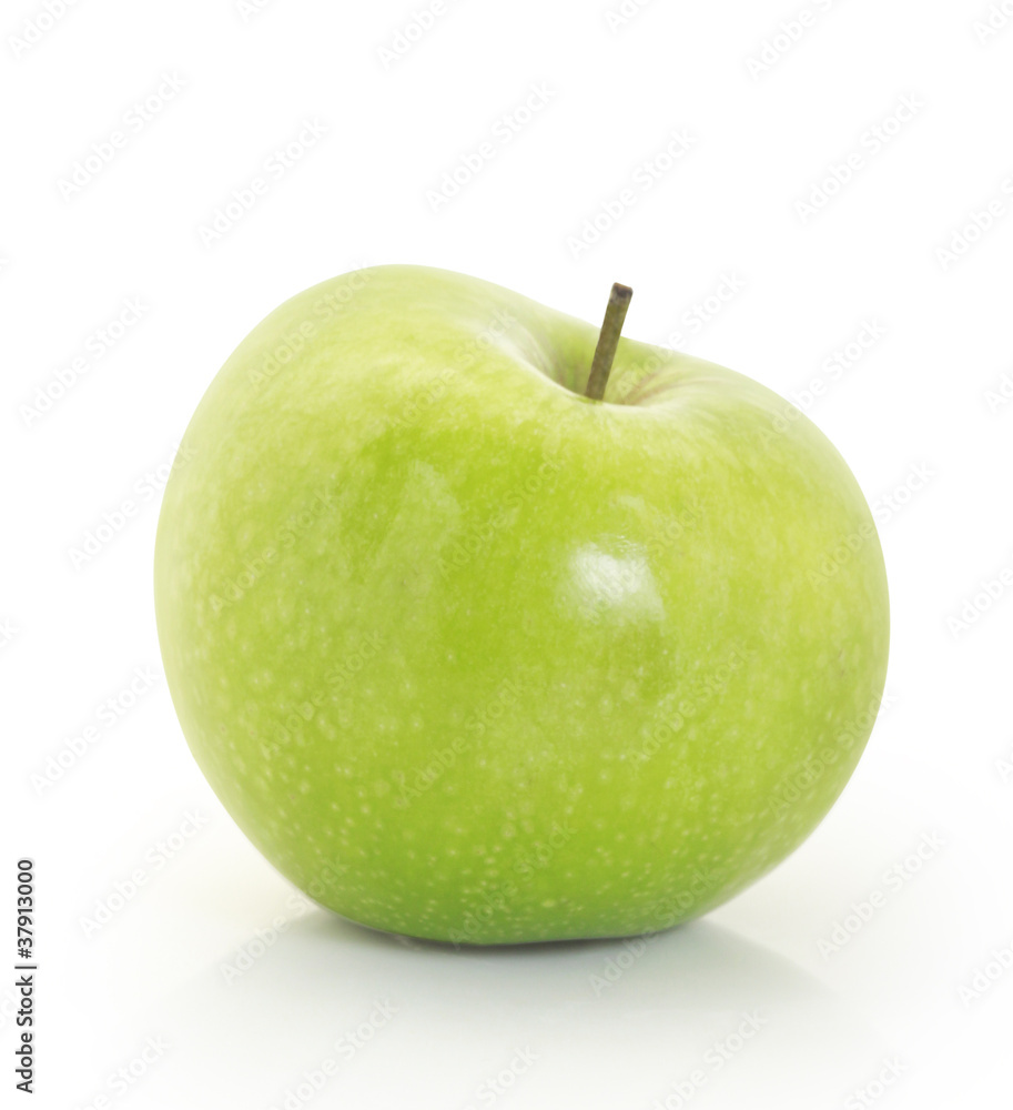 green apple on white background