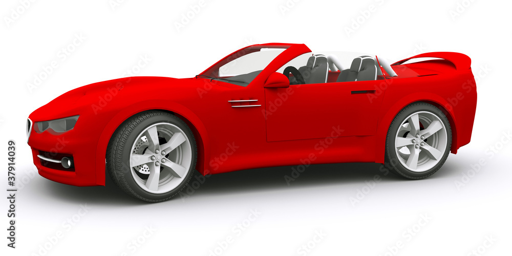 Isolated 3D rendered Concept Sports Car