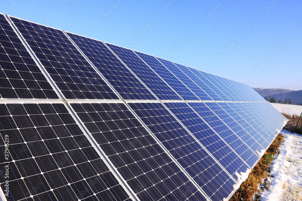 Solar Power Station in the snowy winter Nature Solar Power Station in the snowy winter Nature