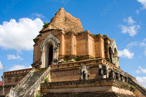 Ruinous pagoda in Wat Jedi Laung  Chiang Mai  Thailand