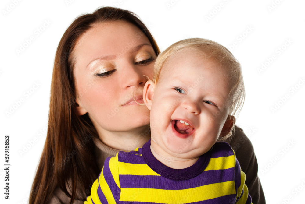 Мама и ребенок в студии