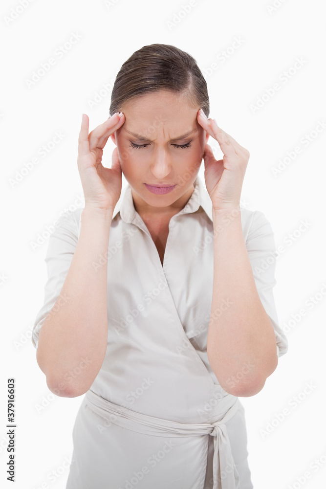Portrait of a businesswoman having a headache Portrait of a businesswoman having a headache