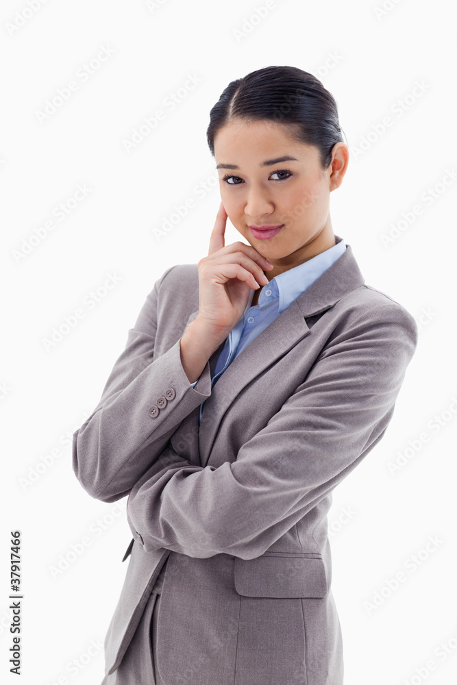Portrait of a smiling businesswoman thinking Portrait of a smiling businesswoman thinking
