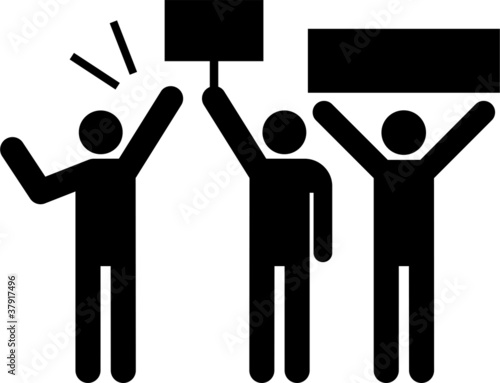 pictogram of people manifesting