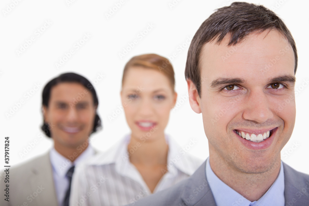 Smiling businesspartner lined up Smiling businesspartner lined up