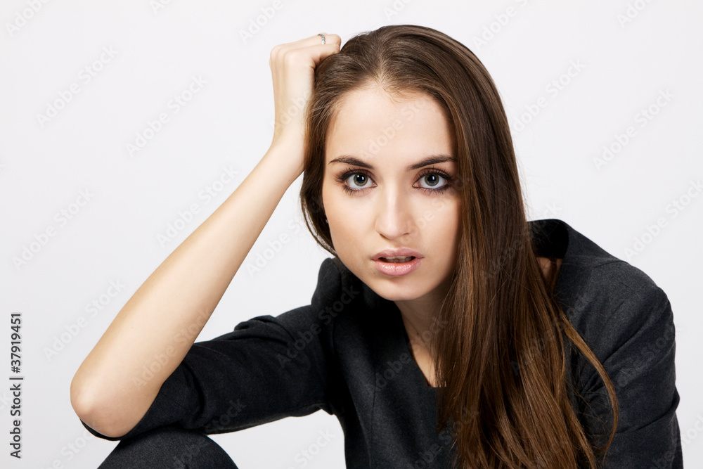Fashion model in strict business clothing Fashion model in strict business clothing