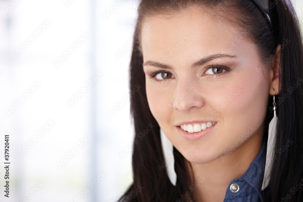 Closeup portrait of smiling girl Closeup portrait of smiling girl
