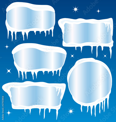 Frozen winter banners collection.