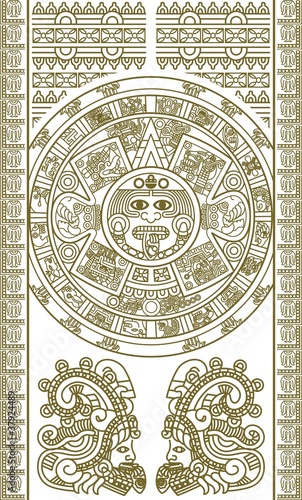 Stylized Aztec Calendar