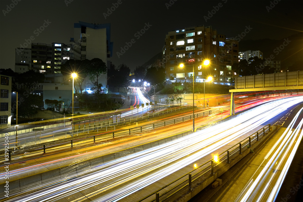 Fototapeta premium traffic and urban at night