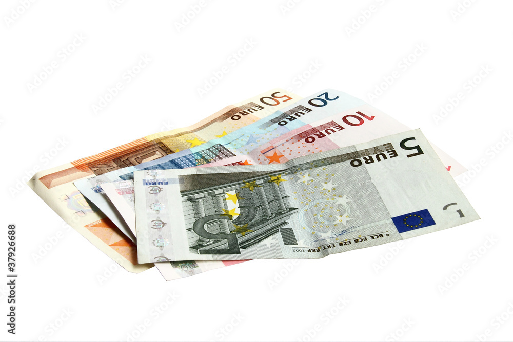 euro money on the white background euro money on the white background