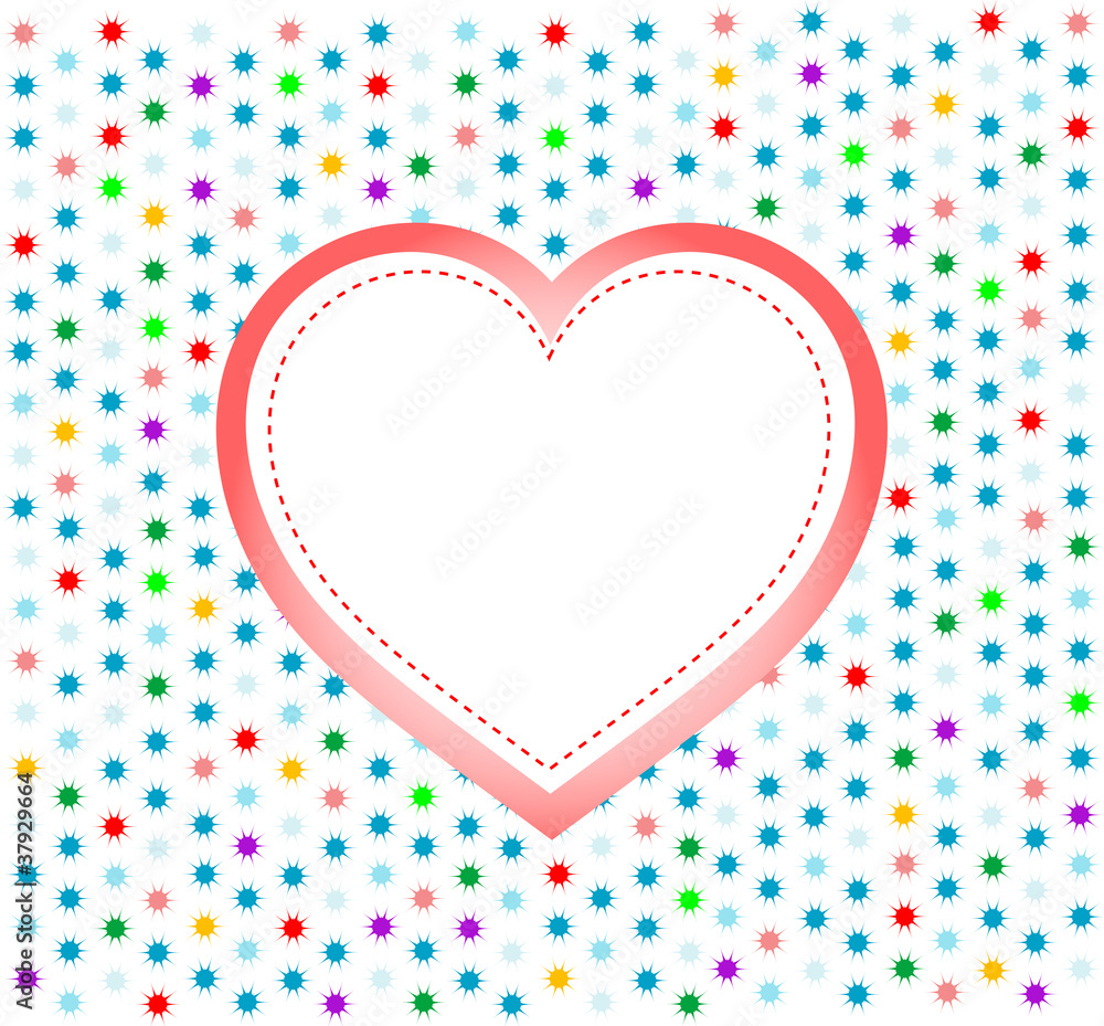 pair of valentine heart on abstract background