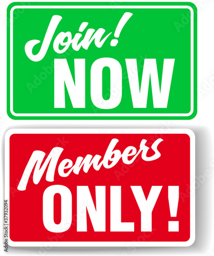 Website Members Only or Join Website signs