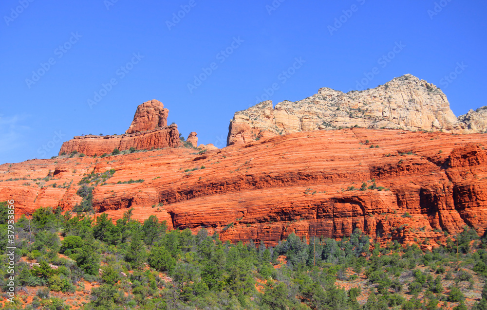 Red rock mountains
