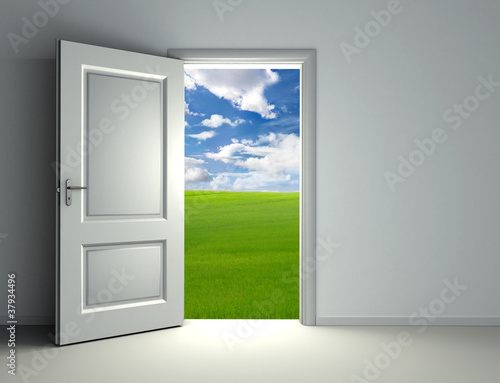 white open door