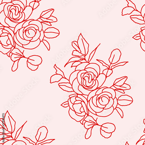 Seamless  background with roses.