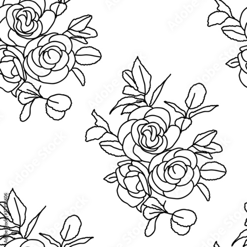 Seamless  background with roses.
