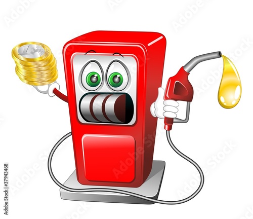 Caro Benzina Cartoon Fumetto-Expensive Gasoline Fuel-Vector photo