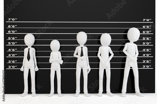 3d man with police lineup wall