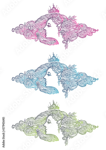 Vignette . Portrait of the flower fairy