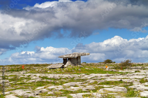 5 000 years old Polnabrone Dolmen in Burren, Ireland photo