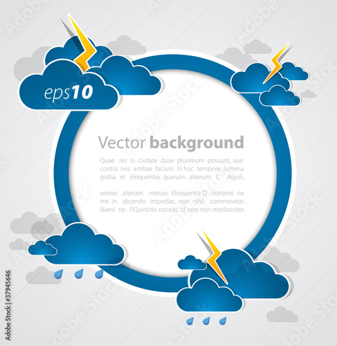 Bad weather background. sky with clouds and lightnings