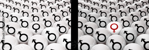 hombres y mujer