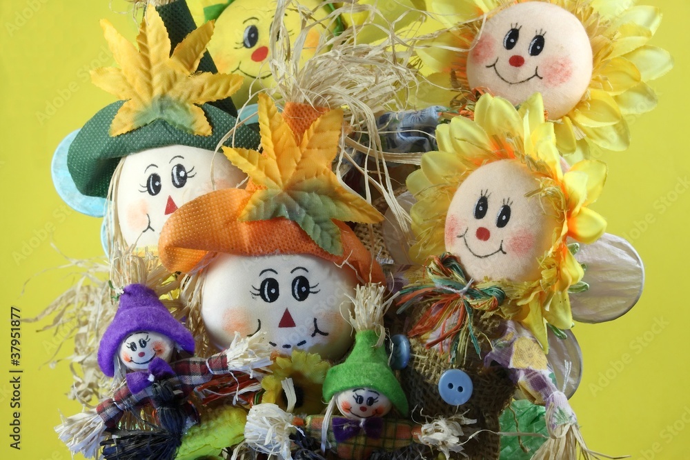 happy scarecrow flowers