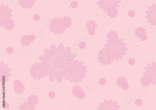 seamless pattern with pink flowers