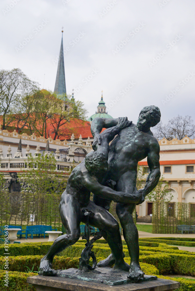 statue in the historical center of Prague