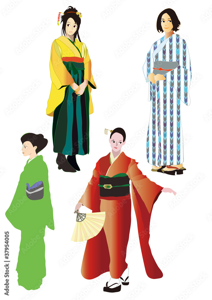 women,Kimono,Japanese traditional dress,