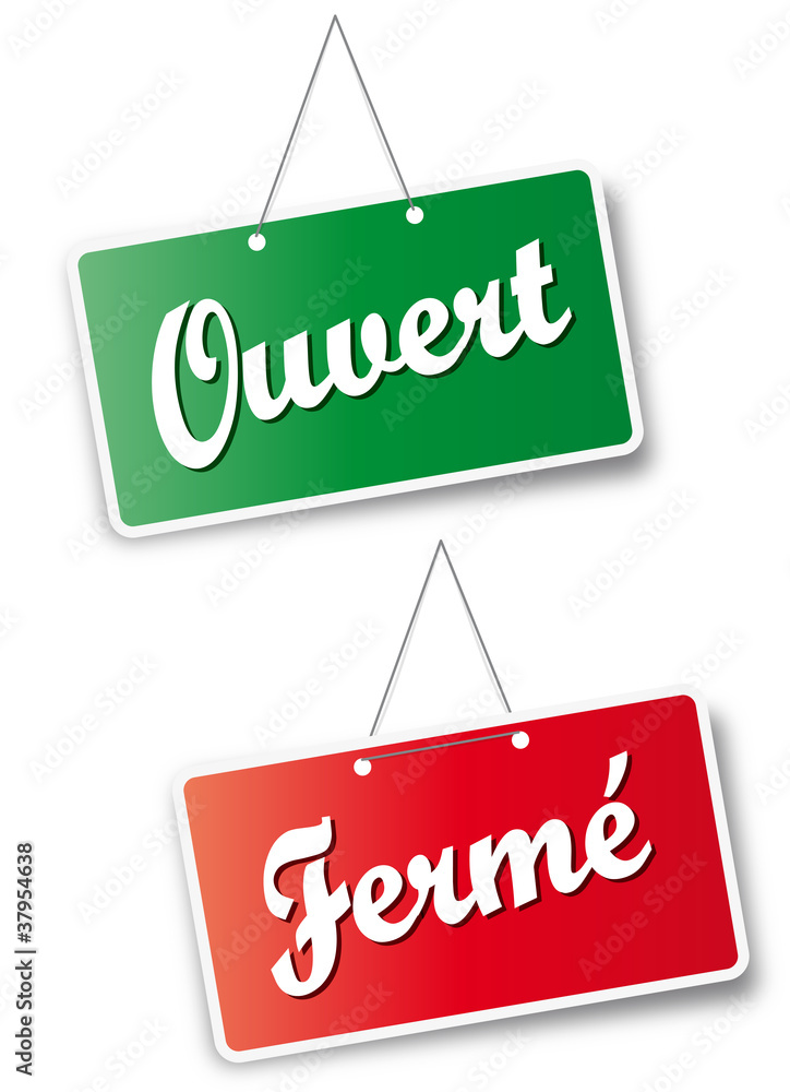 Vecteur Stock Pancartes "Ouvert/Fermé" Adobe Stock