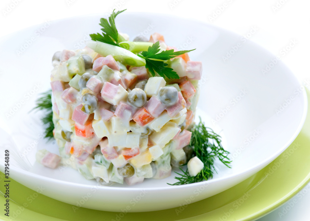Salad Olivier. Russian traditional salad Salad Olivier. Russian traditional salad