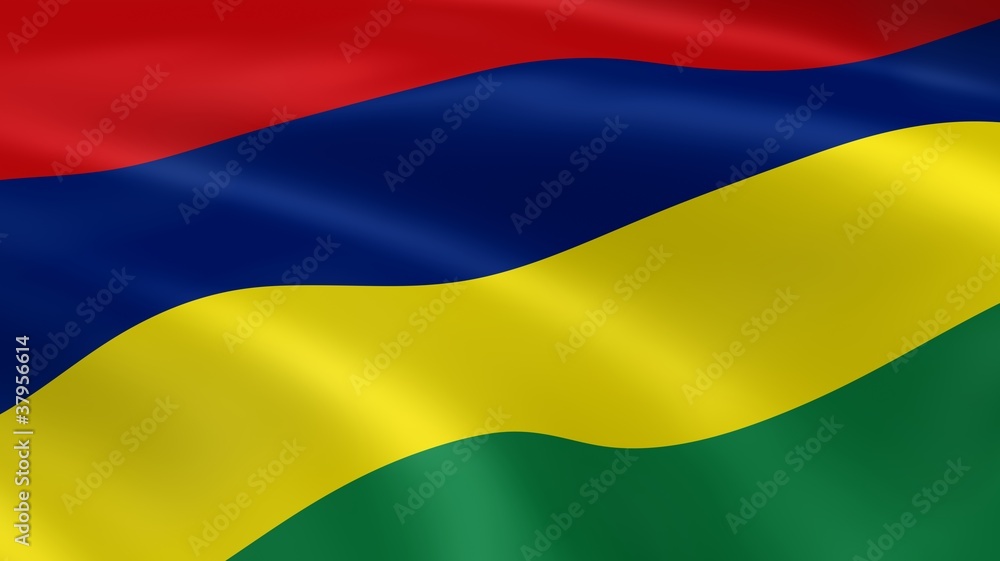 Mauritian flag in the wind