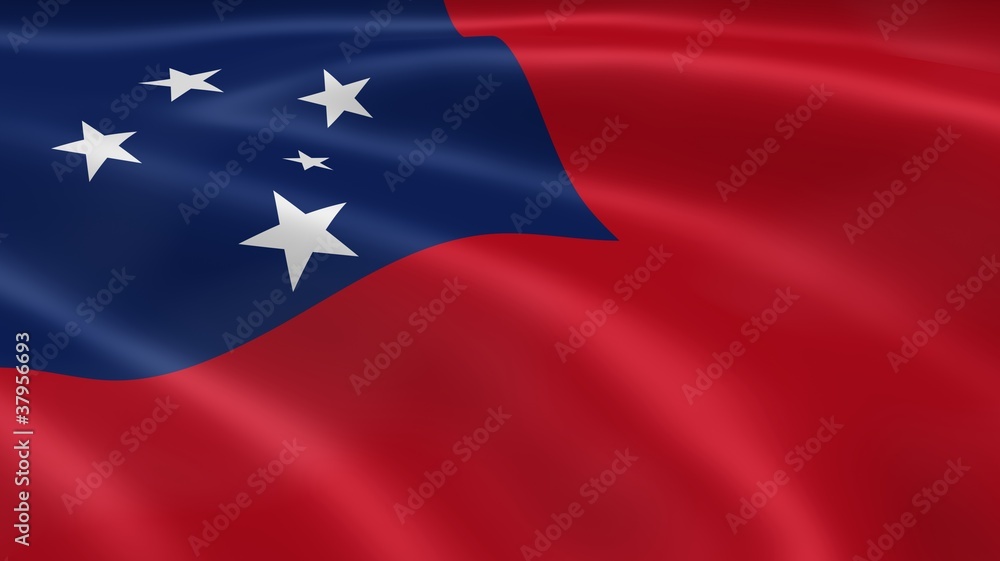 Samoan flag in the wind Samoan flag in the wind