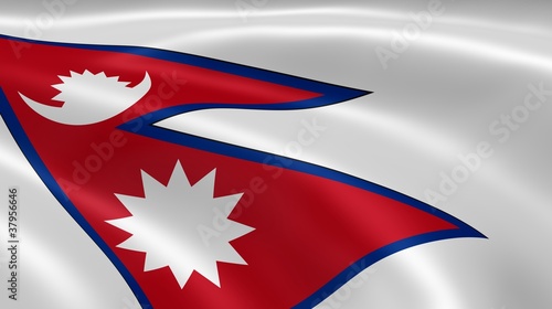 Nepali flag in the wind