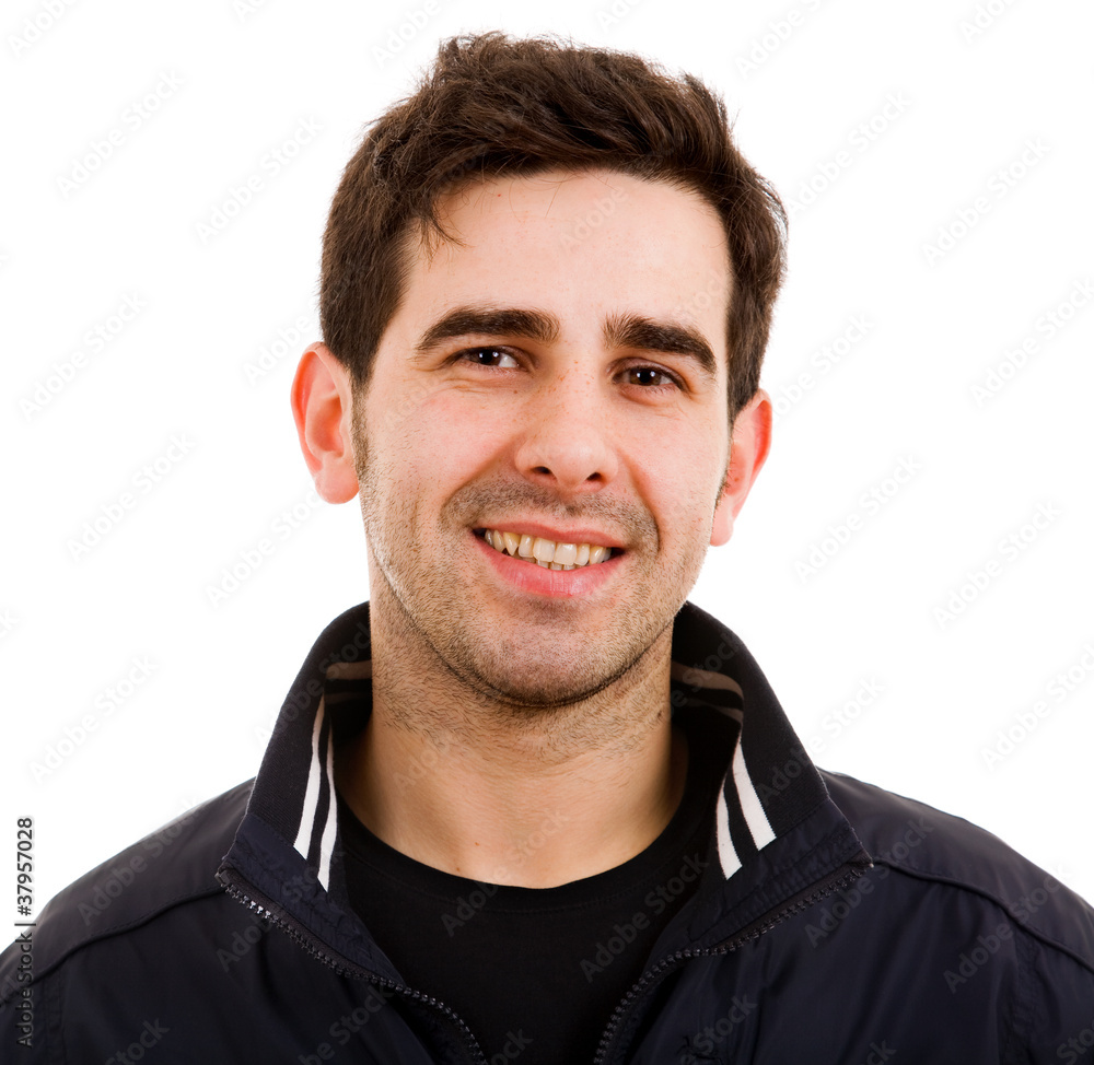Obraz premium Smiling young man on white background