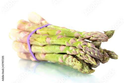 delicious fresh asparagus isolated on white