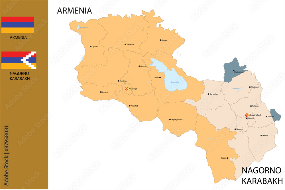 Vector Map of Armenia Political